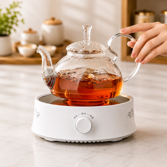 1000ml modern luxury borosilicate glass teapot with lid