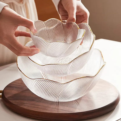 
Elegant crystal glass snack bowls