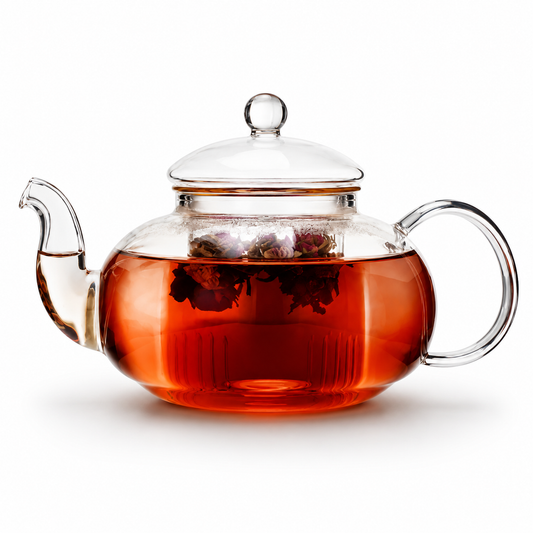 Handmade Borosilicate Glass Tea Kettle with Removable Infuser – 800ml | Stovetop Safe Glass Teapot