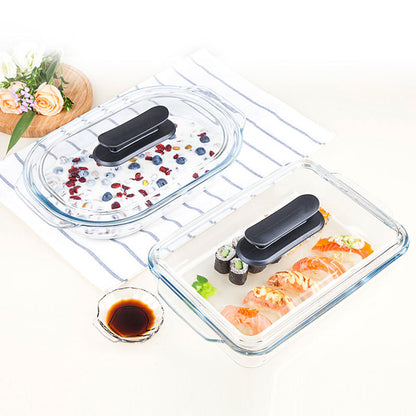 
Elegant rectangular glass bakeware for desserts