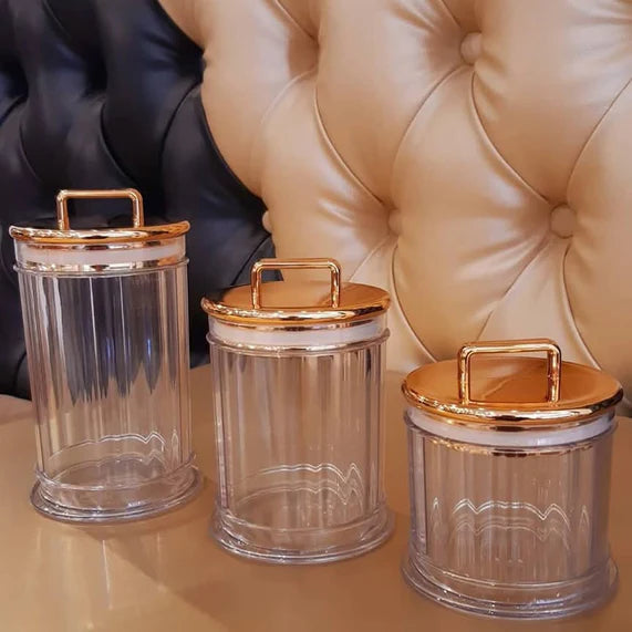 Acrylic Canisters Set – 3pcs | Clear Storage Containers for Kitchen