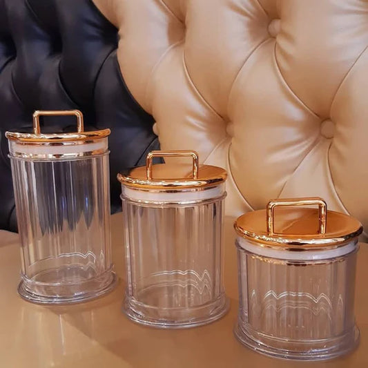 Acrylic Canisters Set – 3pcs | Clear Storage Containers for Kitchen
