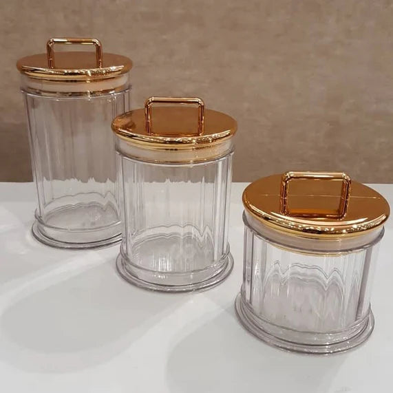 Acrylic Canisters Set – 3pcs | Clear Storage Containers for Kitchen