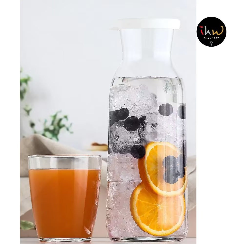 LAV Fonte Clear Glass Pitcher Carafe with Lid 1210ml