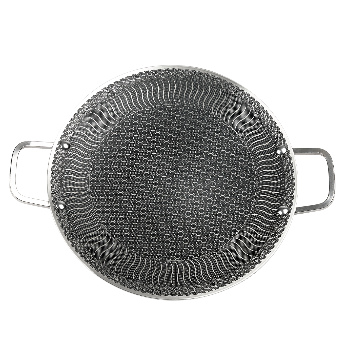 
Flat stainless steel frying pan for pancakes and eggs
