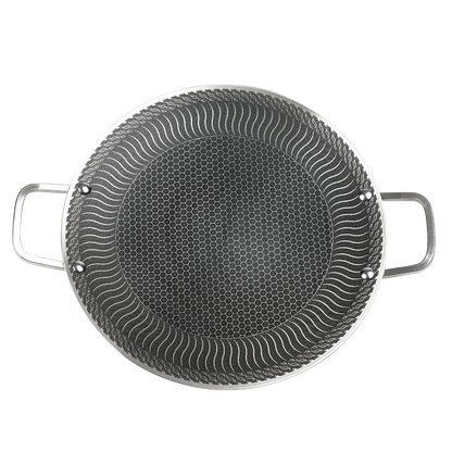 
Flat stainless steel frying pan for pancakes and eggs