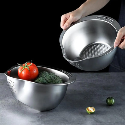 
Food-grade stainless steel rice washing bowl
