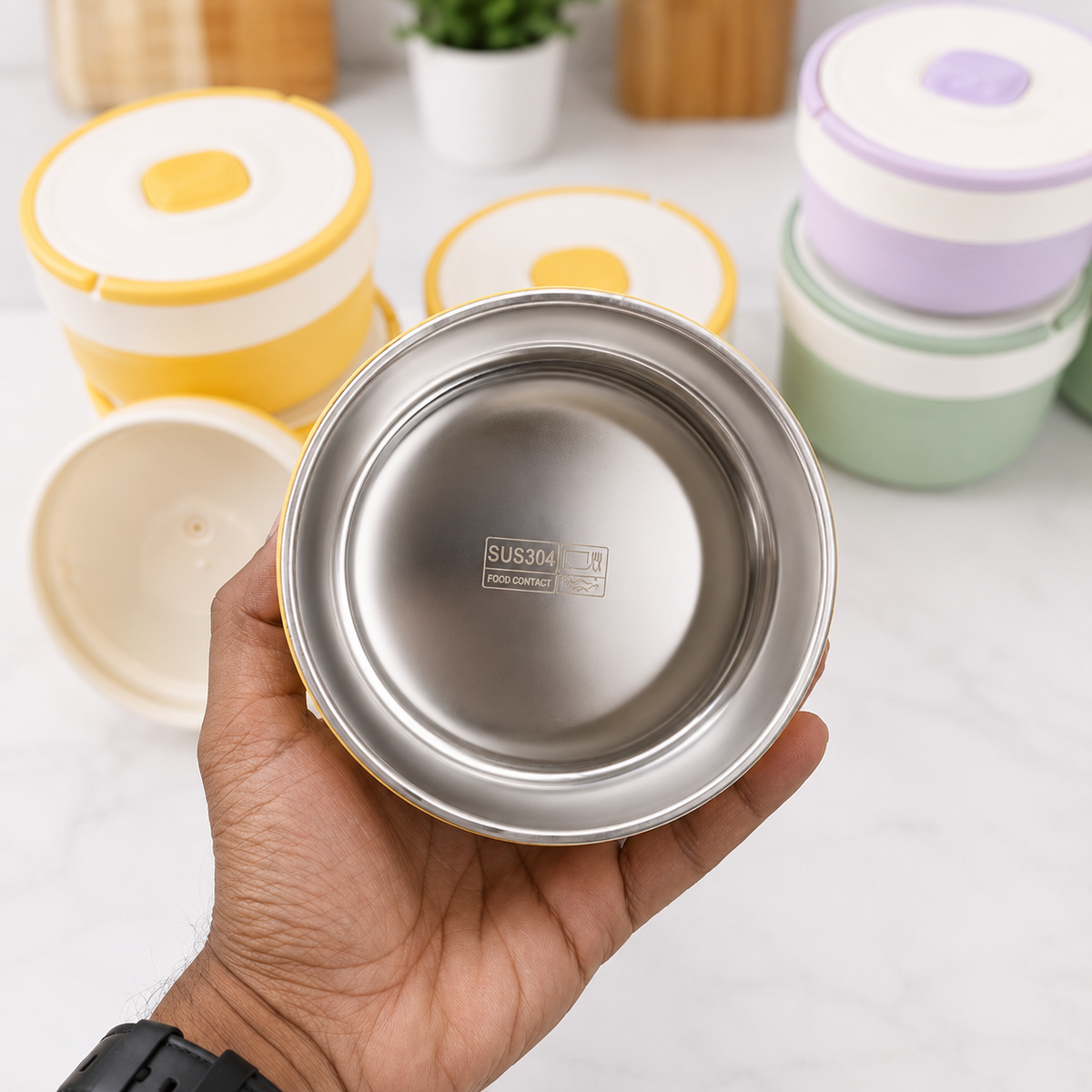 
Food Grade 4 Bowl Lunch Container for School and Office