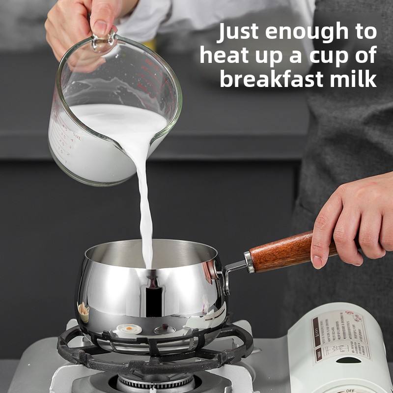 
Food grade 316 stainless steel milk pot with glass lid