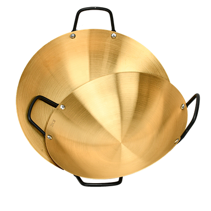 
Gas and induction compatible stainless steel wok