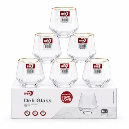 330ml Diamond Shape Clear Water Glass