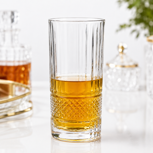 Modern transparent high ball glass set 6 pieces