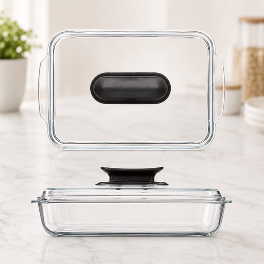 3L high borosilicate glass baking dish with lid