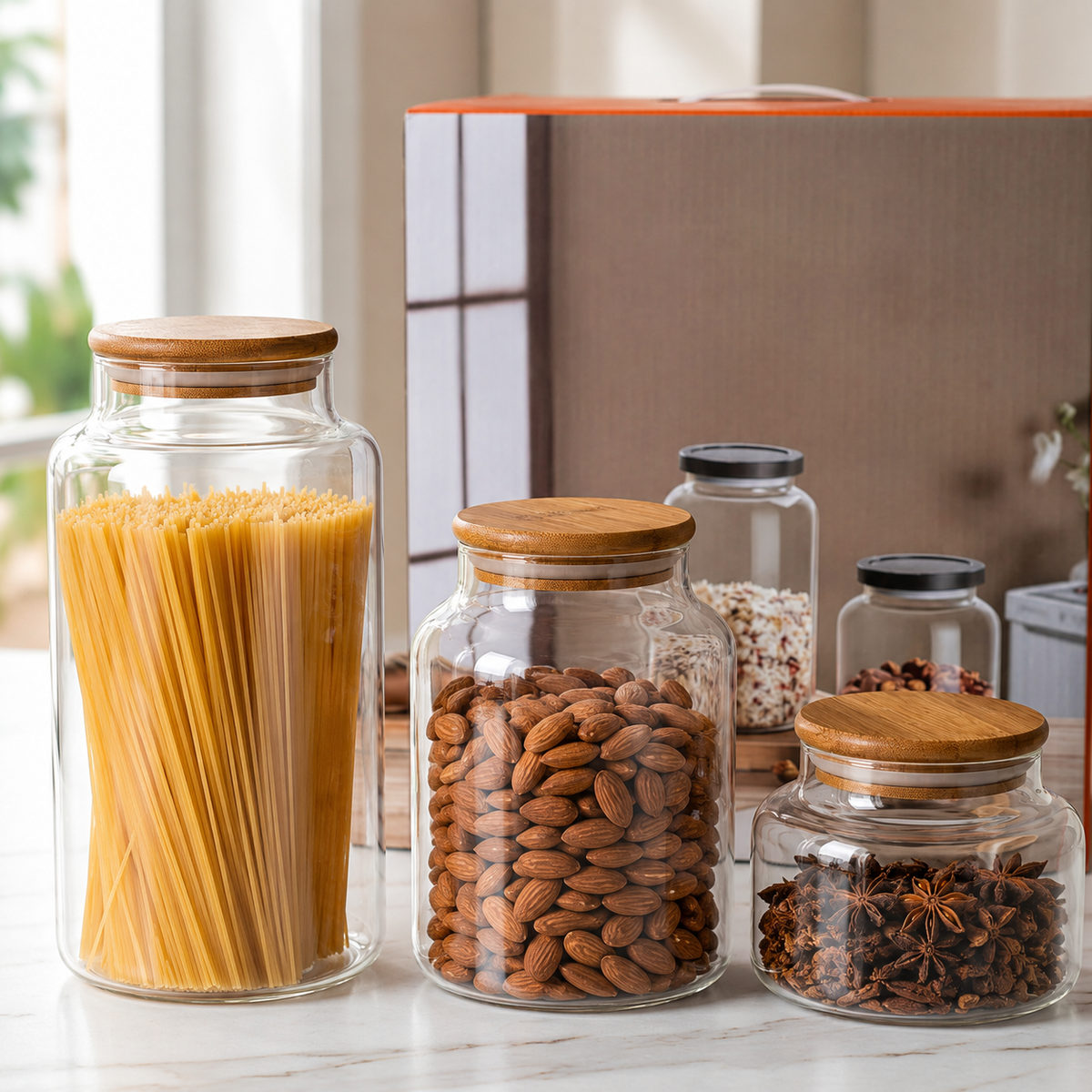 
Airtight glass storage containers for kitchen