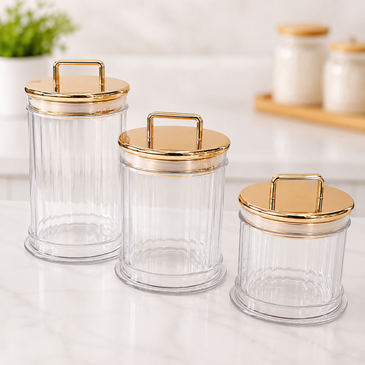 3-Piece Acrylic Storage Canister Set with Airtight Lids