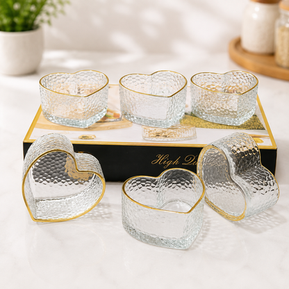 
Elegant Heart-Shaped Glass Candy Serving Bowl