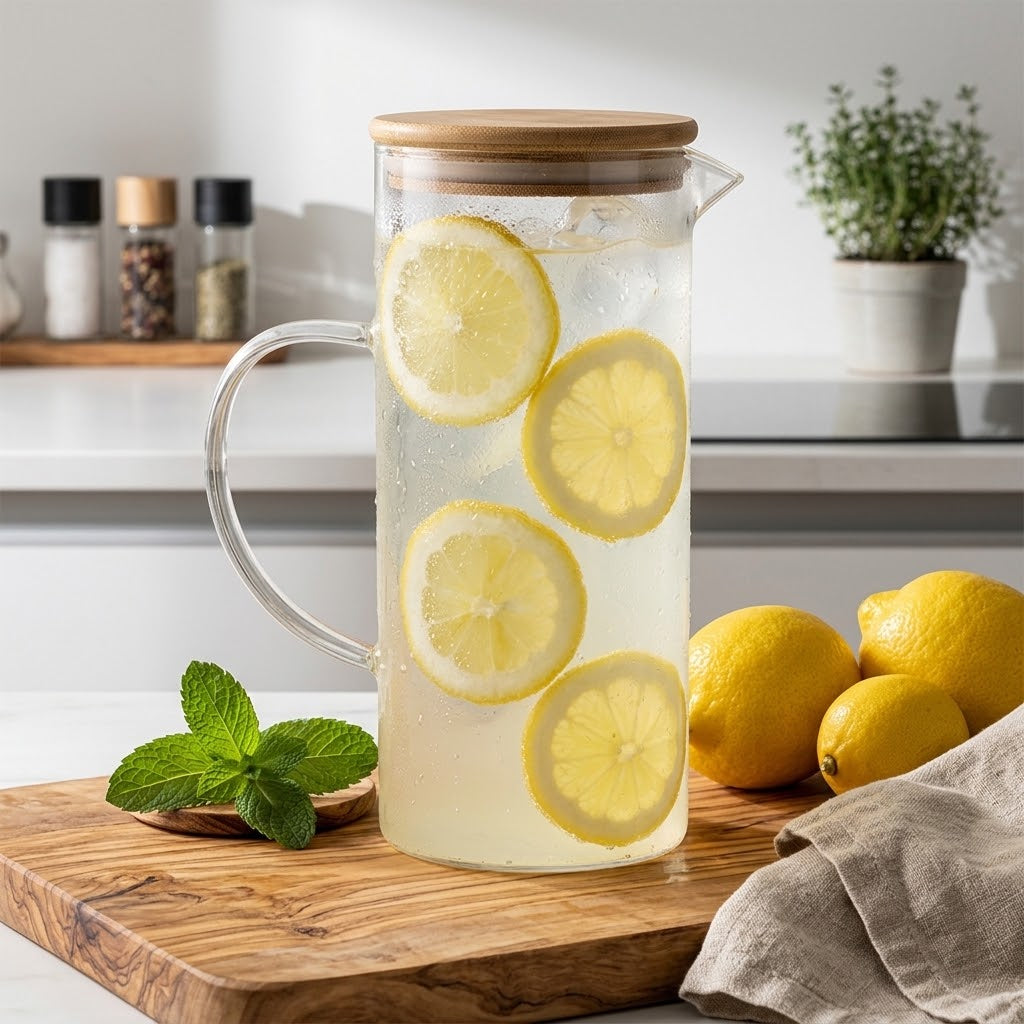 Good Morning acrylic carafe with lid for beverages