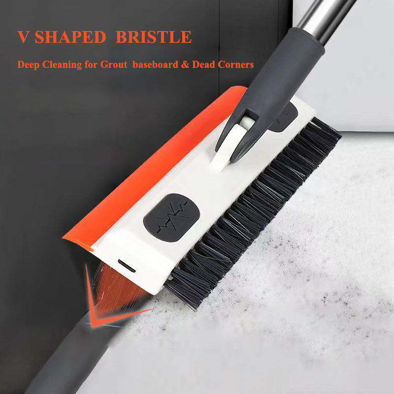 3 in 1 Long Handle Extendable Floor Scrub Brush – Kitchen &amp; Bathroom Cleaning Tool