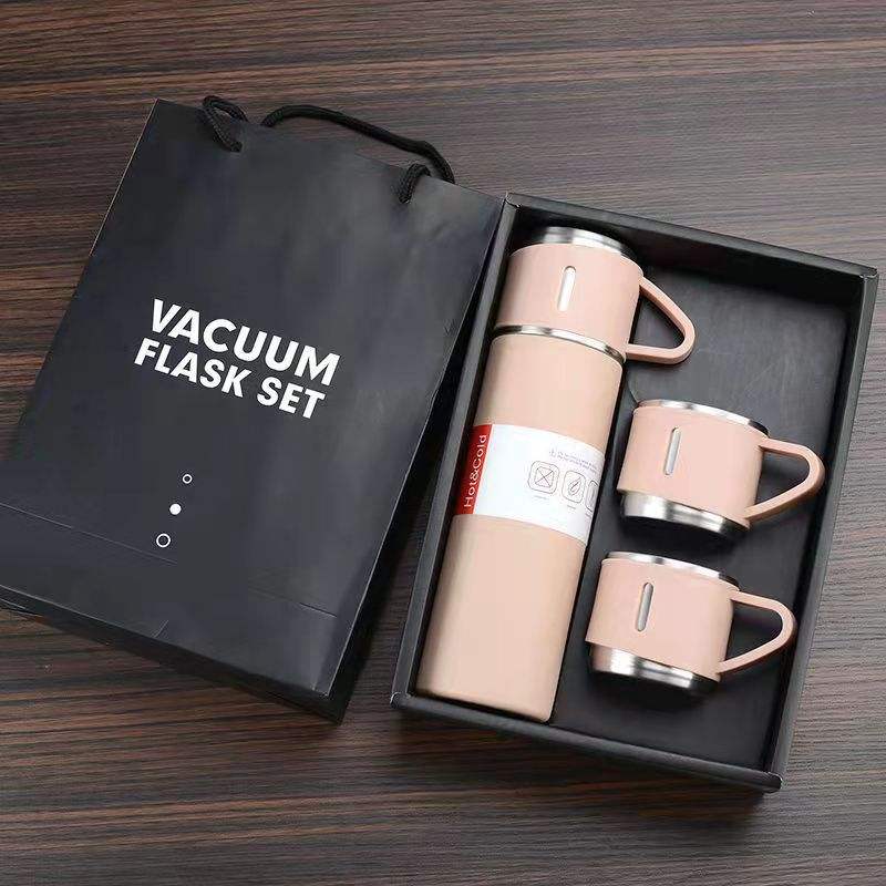 Geschenkset Insulated Thermos Bottle &amp; Mug Gift Set – With 3 Lids