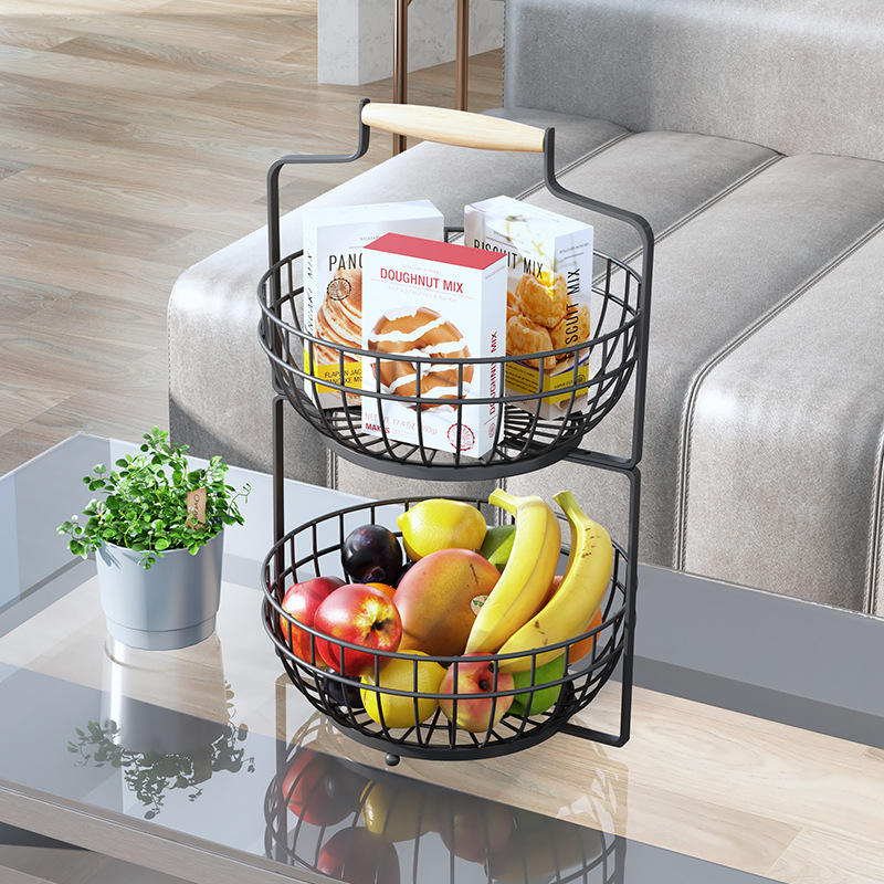 Dismountable Metal Fruit Basket Kitchen Use Fruit Standing Basket