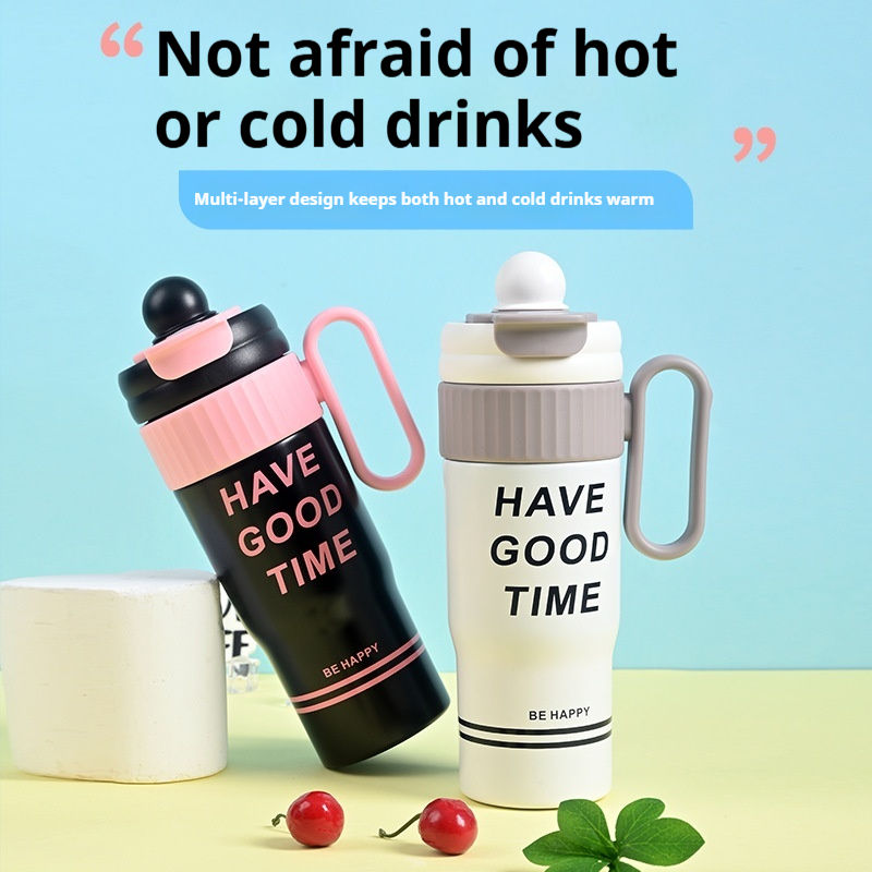 New Food Grade 750ml Hot and Cold Mugs School Student Vacuum Insulated 316 Stainless Steel Tumbler with Handle