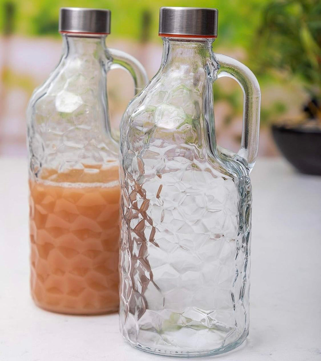 1000ml Transparent Glass Bottle with Airtight Cap – Water & Juice Storage Bottle