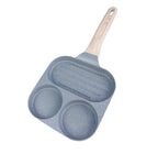 3 Hole Non Stick Die-Cast Frying Egg and Steak Fry Pan Marble Coating Cooker for Breakfast Induction Fry Pan
