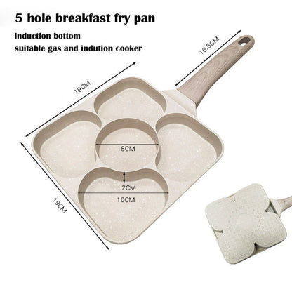 5-Hole Heart-Shaped Non-Stick Egg Pan | Pancake, Omelet & Mini Cake Breakfast Skillet
