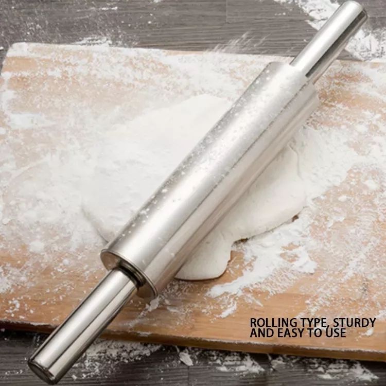 Smooth Stainless Steel Rolling Pin – Perfect for Baking &amp; Cooking