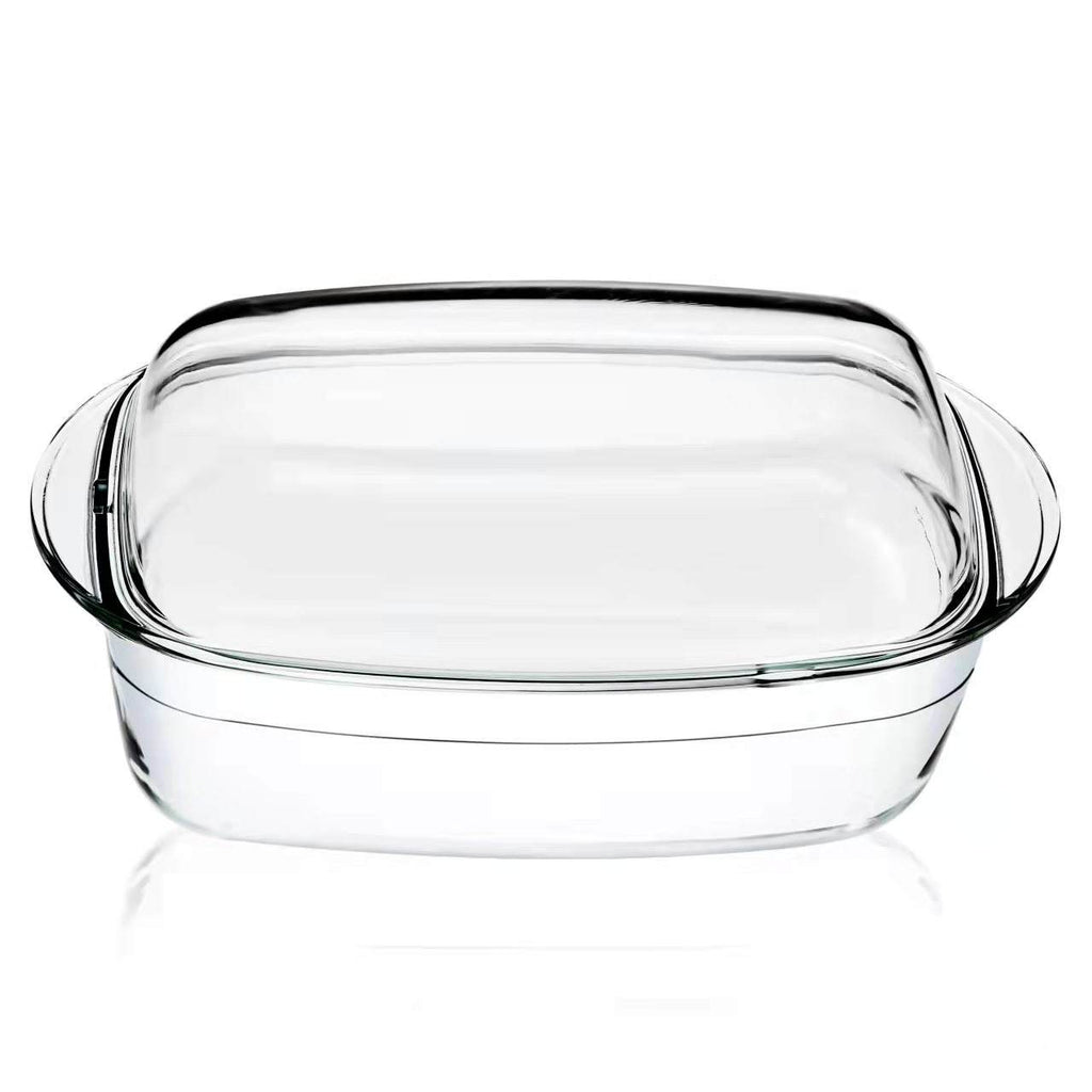 High Borosilicate Rectangular Glass Casserole Dish with Lid
