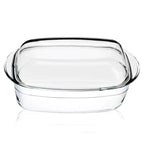 High Borosilicate Rectangular Glass Casserole Dish with Lid