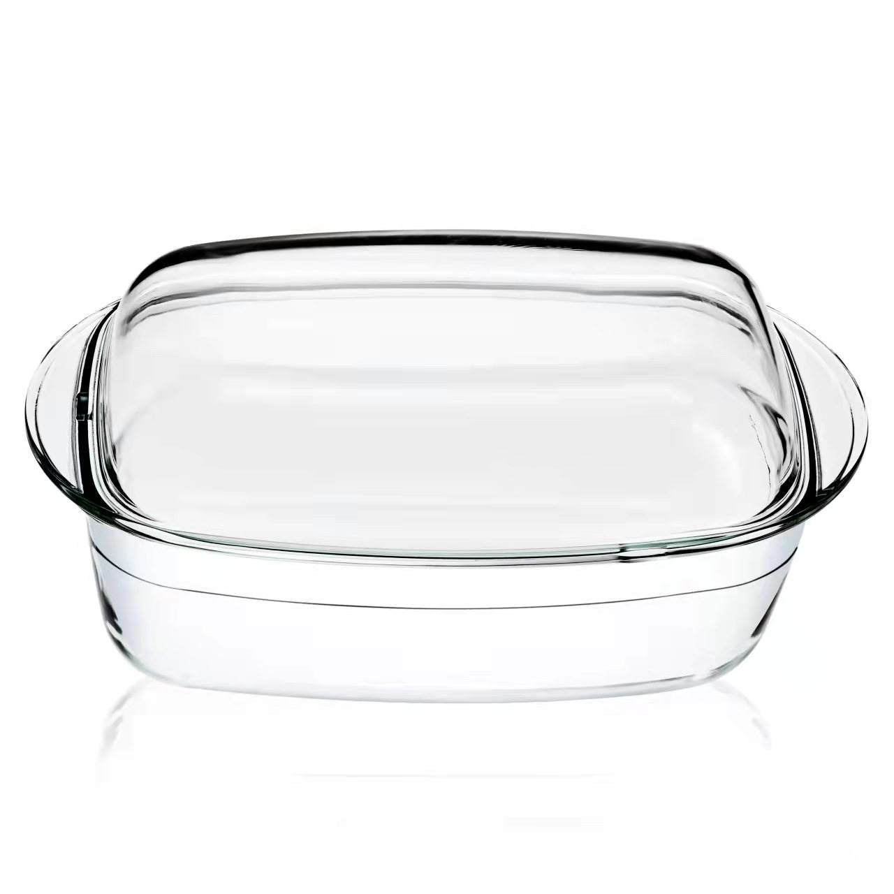 High Borosilicate Rectangular Glass Casserole Dish with Lid