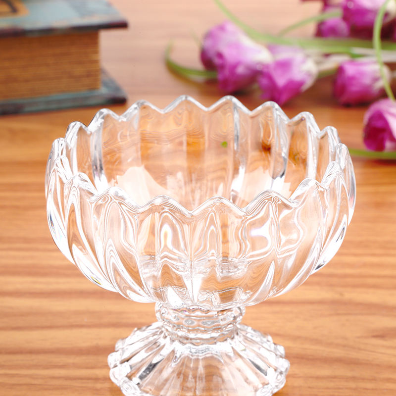 Japanese Simple Lotus Tall Glass – Creative Dessert Cup for Ice Cream, Milkshake & Fashion Desserts