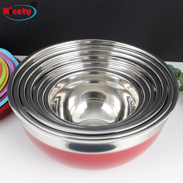 Stainless Steel Big Size Salad and Vegetable Mixing Bowl Set with Different Sizes