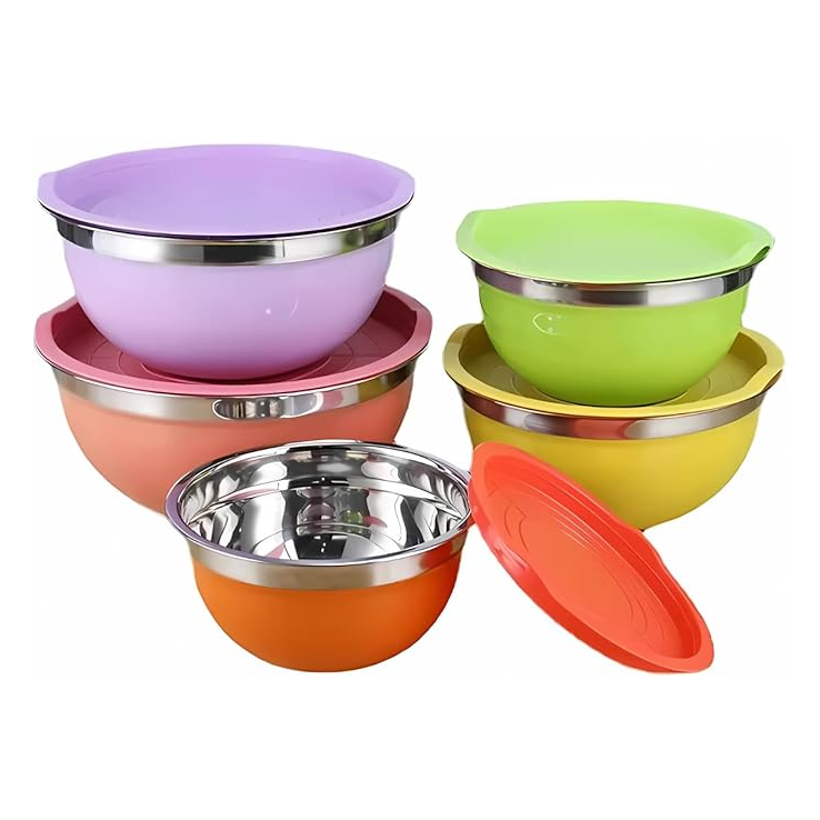 Stainless Steel Big Size Salad and Vegetable Mixing Bowl Set with Different Sizes