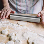 Smooth Stainless Steel Rolling Pin – Perfect for Baking &amp; Cooking