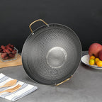 Double Metal Handle Wok Pan for Gas, Induction, and Electric Stoves

