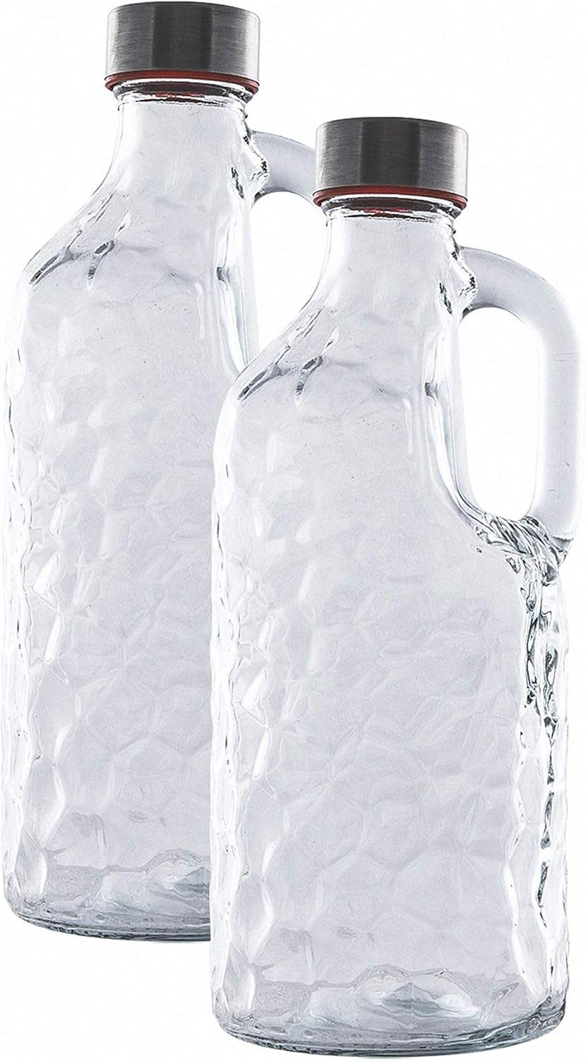 1000ml Transparent Glass Bottle with Airtight Cap – Water & Juice Storage Bottle