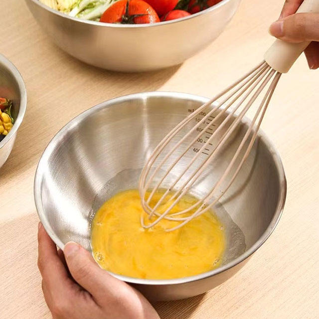 304 Stainless Steel Mixing Bowl with Scale – Large Capacity, Eco-Friendly Kitchen Bowl