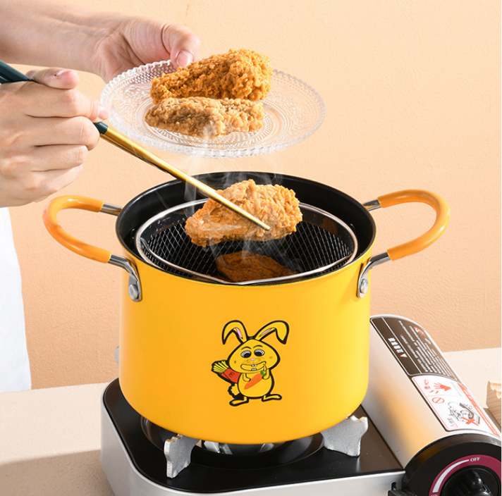 New Design Cooking Set Frying Pan Pots Deep Fryer Pot Kitchen Deep Frying Pot with Basket and Lid
