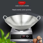 Double Handle Stainless Steel 201 Wok in Multiple Sizes for Restaurants and Household Stir Fry Use