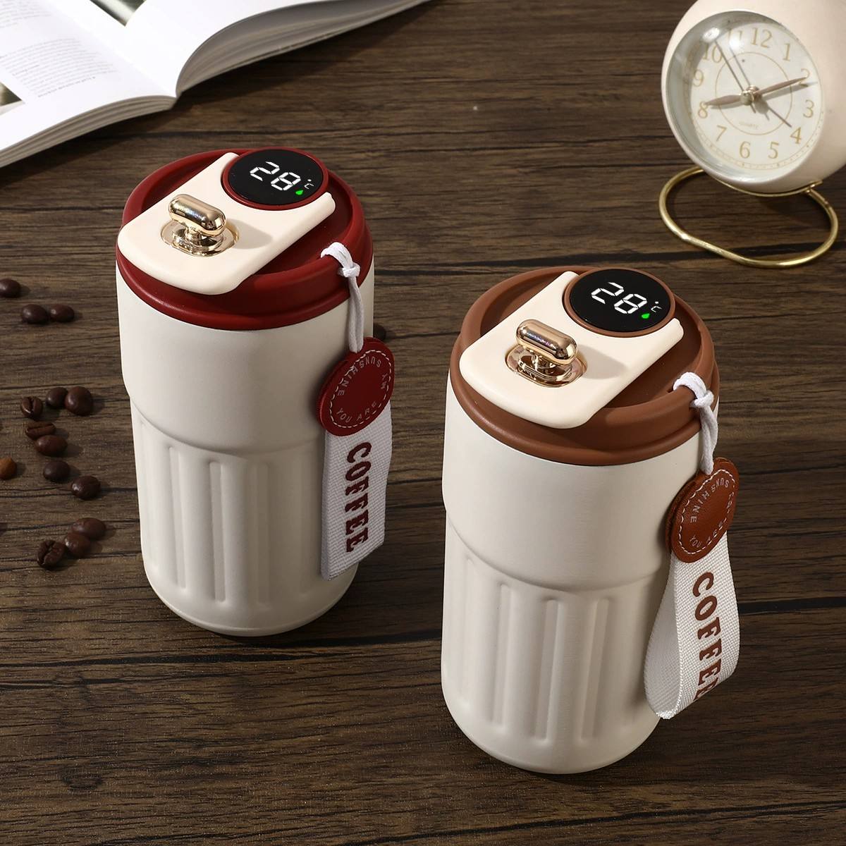 450ml Led Smart Temperature Display Thermo Tumbler Stainless Steel Travel Coffee Cups Mug