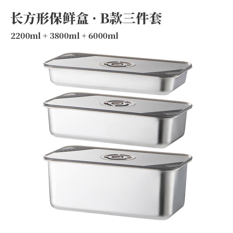 Stainless Steel Food Storage Box with Lid | Sealed Kitchen & Fridge Food Storage Container