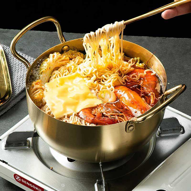 High-Quality Korean Style Double Golden Ear Mini Hot Pot – Thickened Stainless Steel