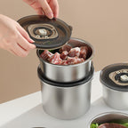 304 Stainless Steel Fresh-keeping Portable Vacuum sealed Round Fruit Bento Box Multifunctional Food Container Lunch Box
