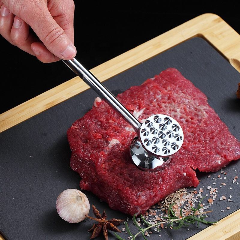 Aluminum Alloy Steak Meat Hammer Large Pork Loose Meat Double-sided Meat Hammer for Restaurant Premium Dinnerware