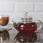 Factory Direct Handmade Borosilicate Glass Tea Kettle – Stovetop Safe Teapot with Removable Infuser (600ml)