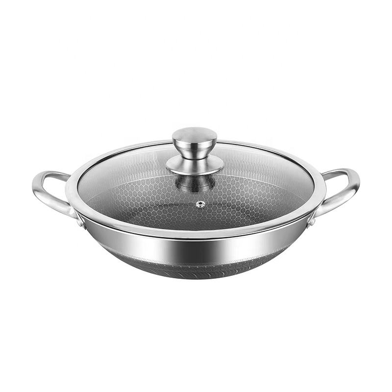 Double-Sided Honeycomb Screen Non-Stick Frying Pan