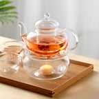 Factory Direct Handmade Borosilicate Glass Tea Kettle – Stovetop Safe Teapot with Removable Infuser (600ml)