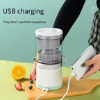 Powerful Cordless Rechargeable Juice Extractor | Compact Electric Fruit Juicer for Oranges & Berries